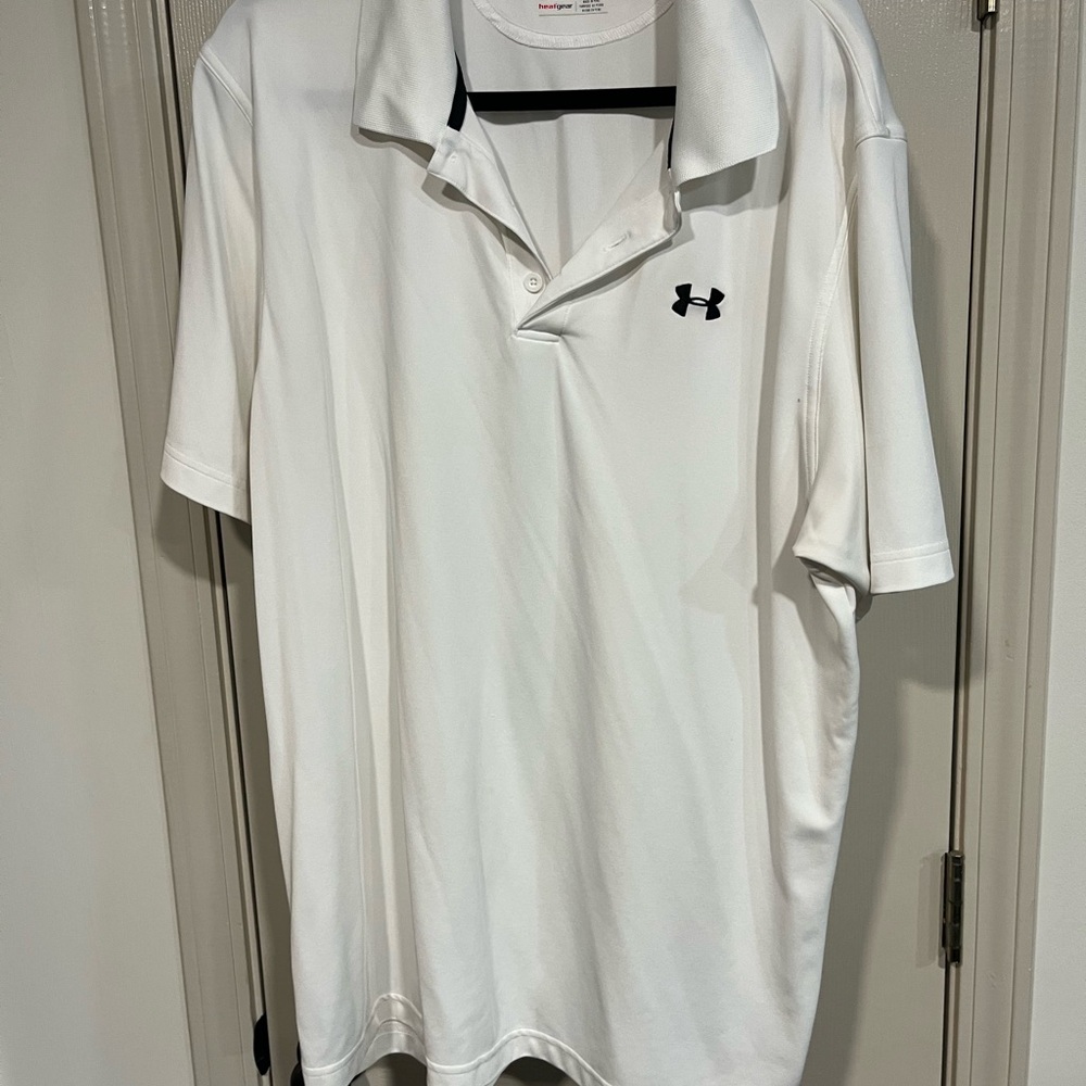 Under Armour Men’s White Polo with Black Logo